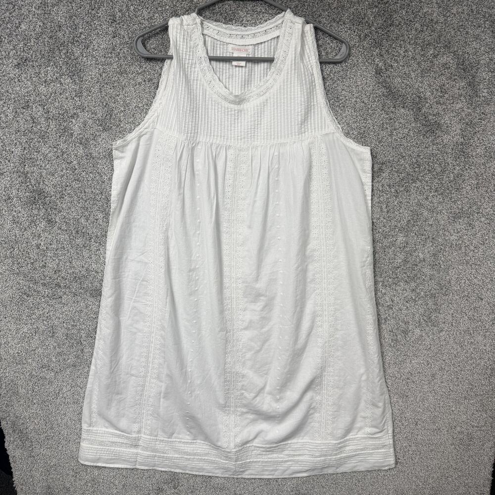 Shabby Chic Sundress L Eyelet Embroidered Boho Cottagecore Romantic Feminine